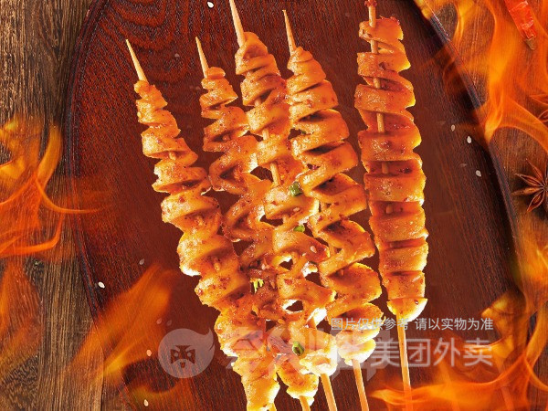 街头炸面筋图片