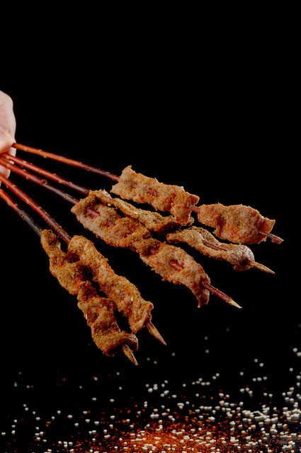 科尔沁雪花牛肉串图片