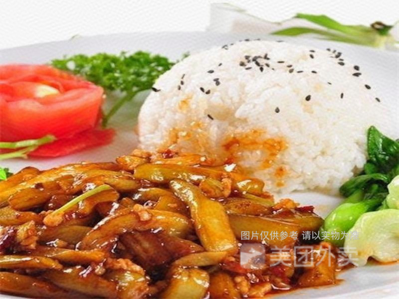 香辣里脊盖浇饭图片