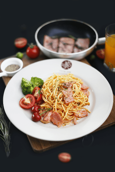 黑椒培根意面图片