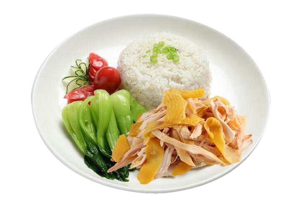 叉烧拼手撕鸡饭图片