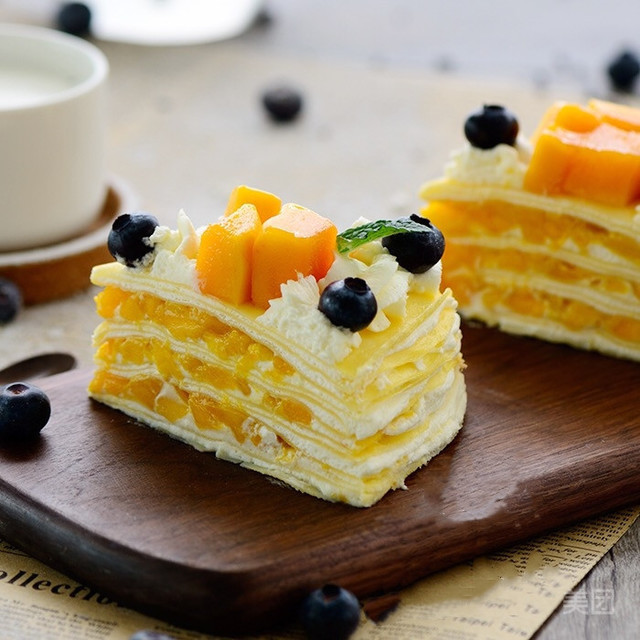 淡奶油芒果千层蛋糕图片