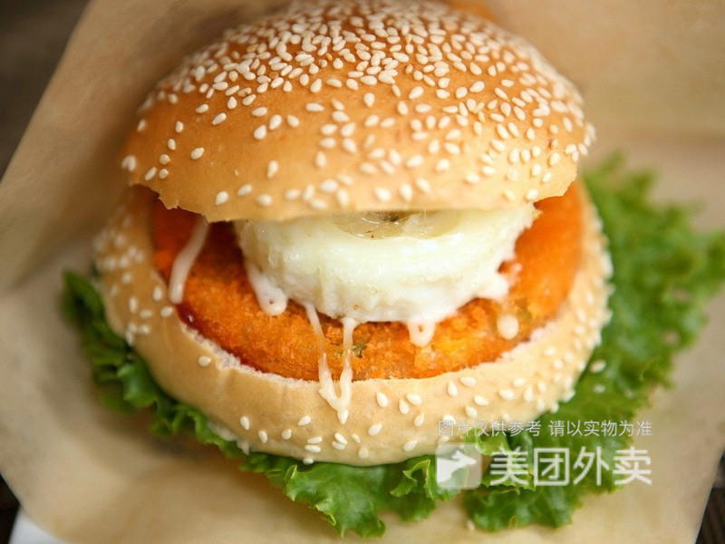 鸡肉饼汉堡图片