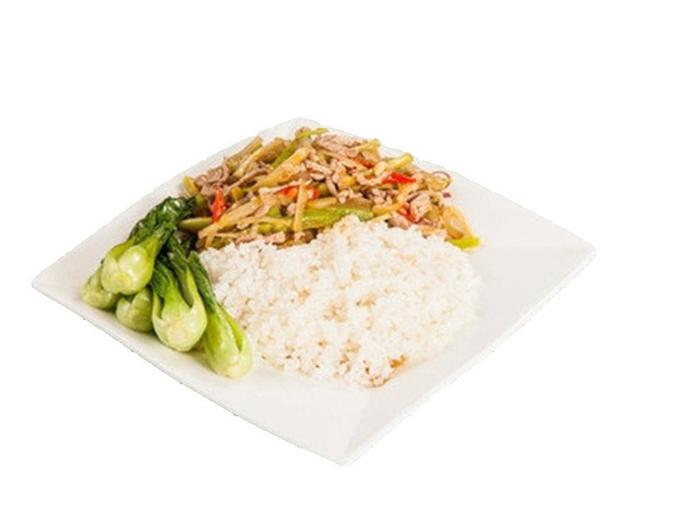芹菜肉丝盖浇饭图片
