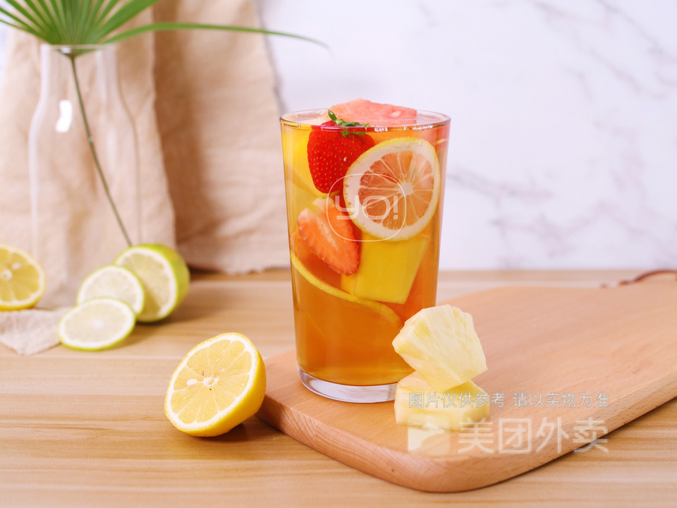 招牌水果绿茶图片