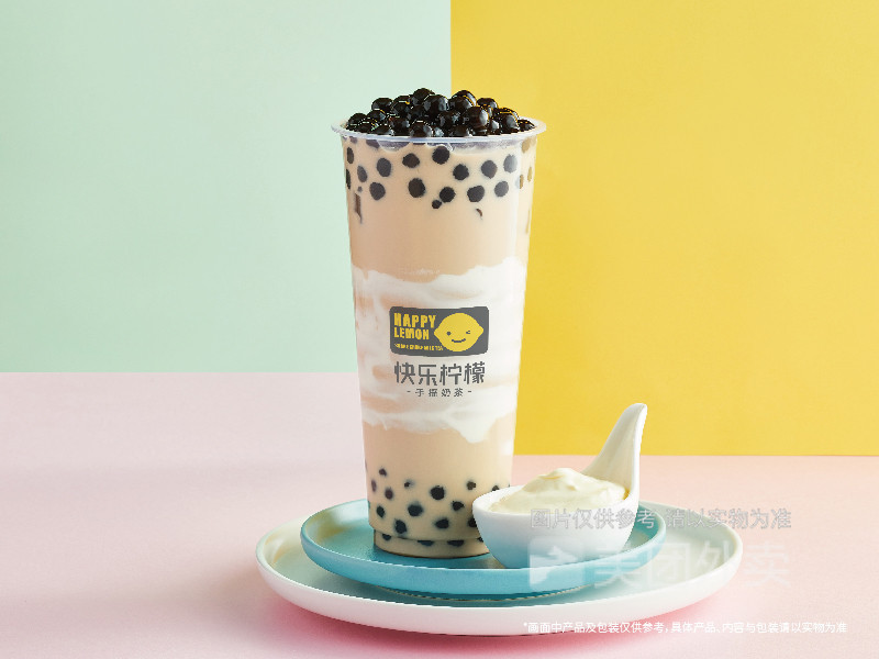 蛋糕忌廉珍珠牛奶茶图片