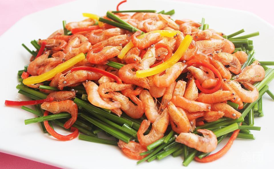 韭菜花炒河虾仔图片