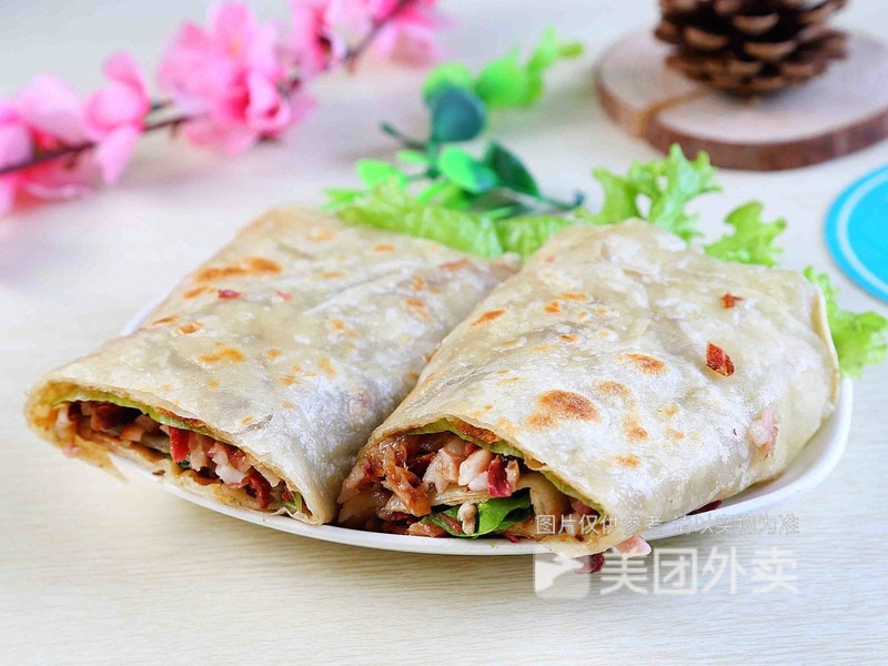大饼卷焖子图片