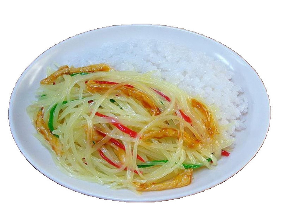 土豆丝盖浇饭图片