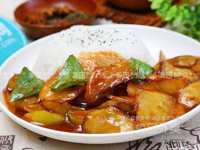 地三鲜盖饭图片