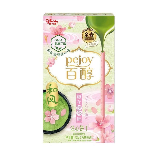 百醇和风樱花抹茶味注心饼干图片
