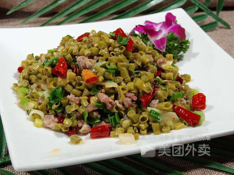 肉沫酸豆角图片