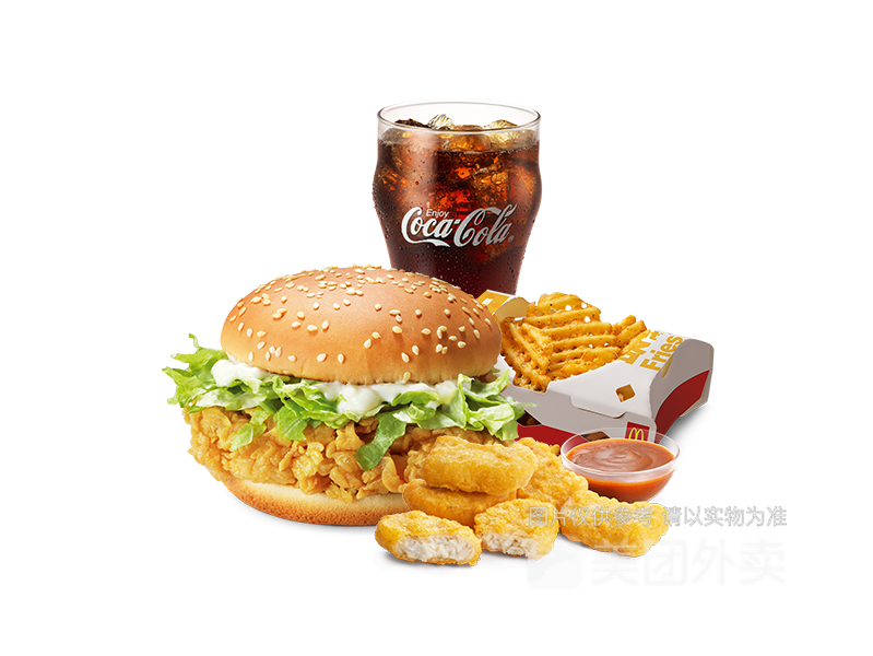 麦辣鸡腿堡套餐图片