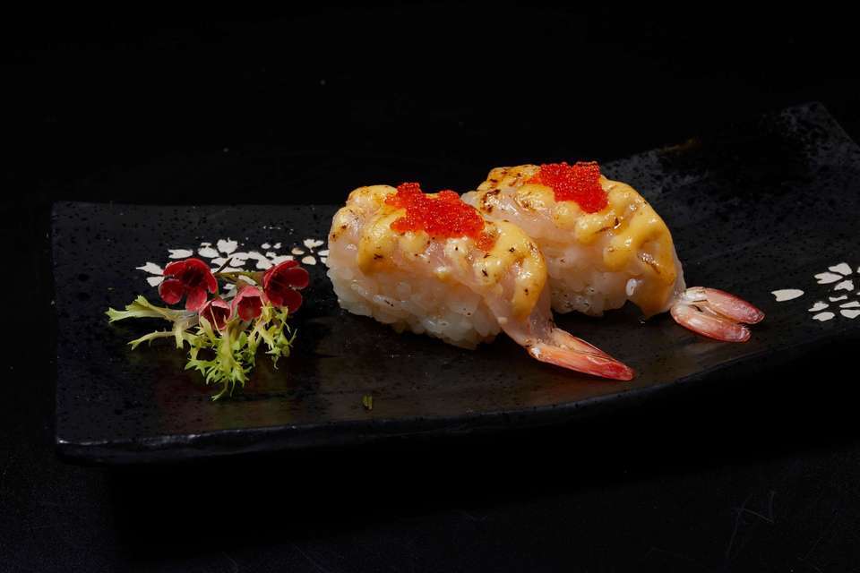 火炙玻璃虾寿司图片