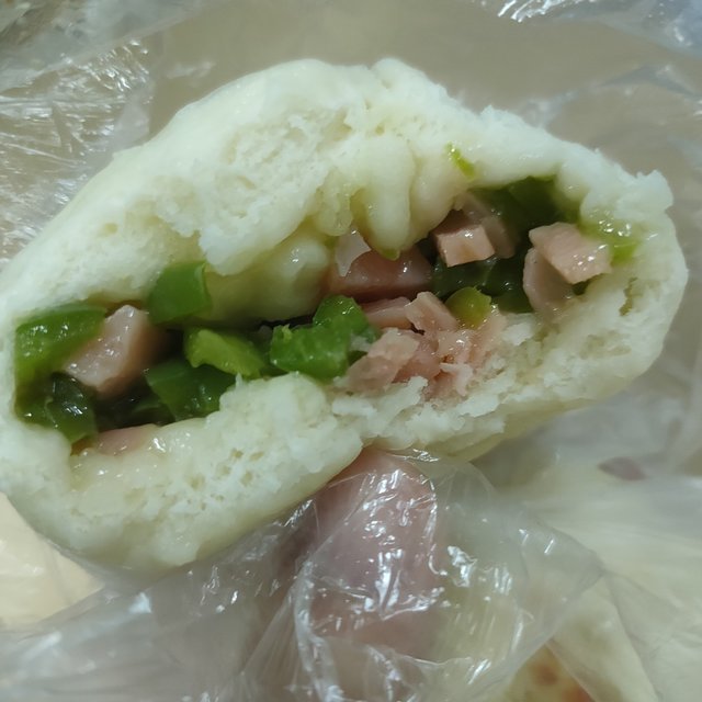 火腿青椒包子图片