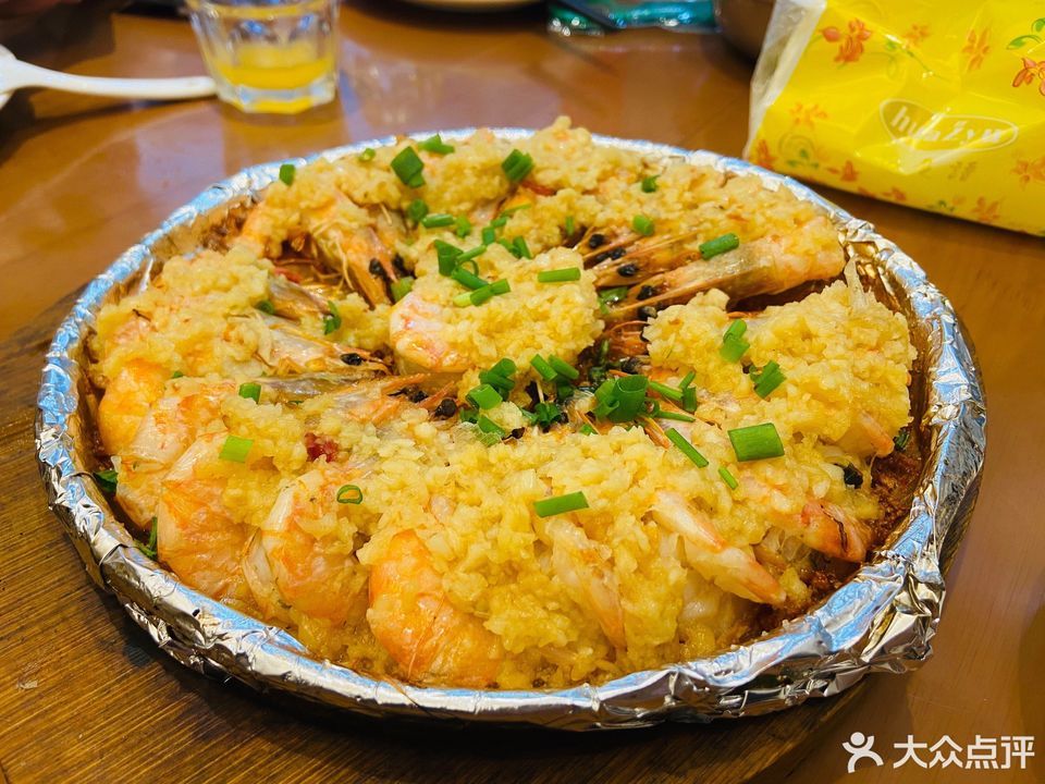 铁板锡纸蒜蓉虾图片