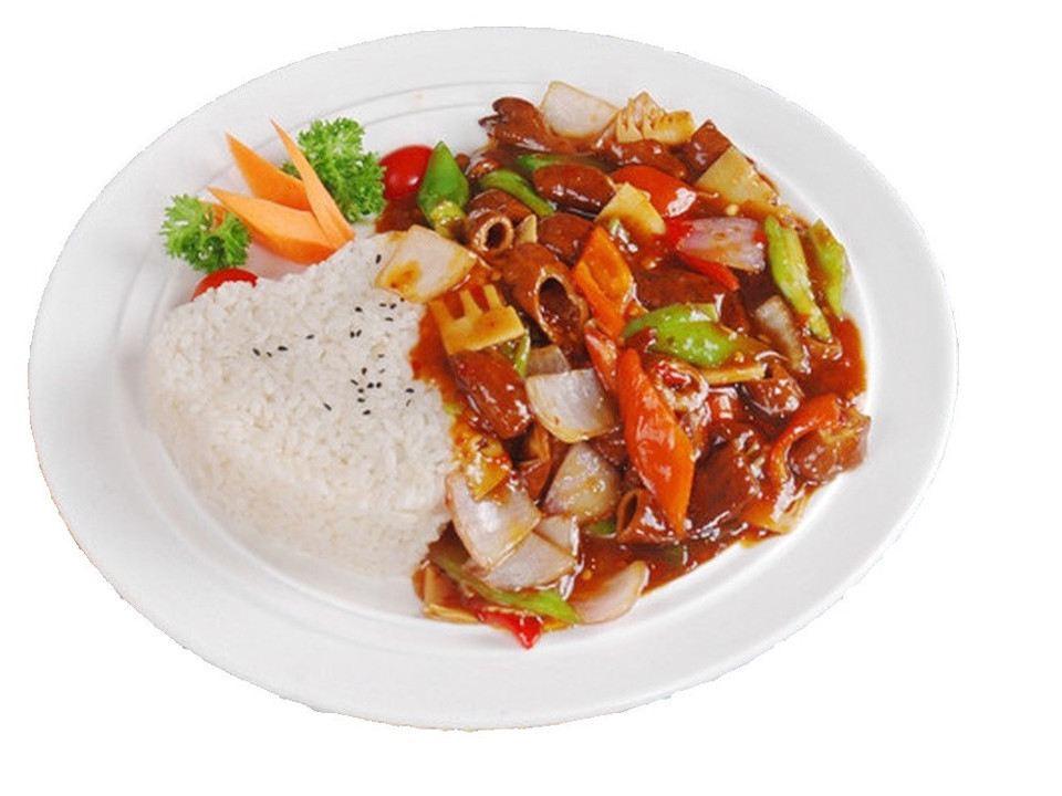 红烧肥肠木桶饭图片