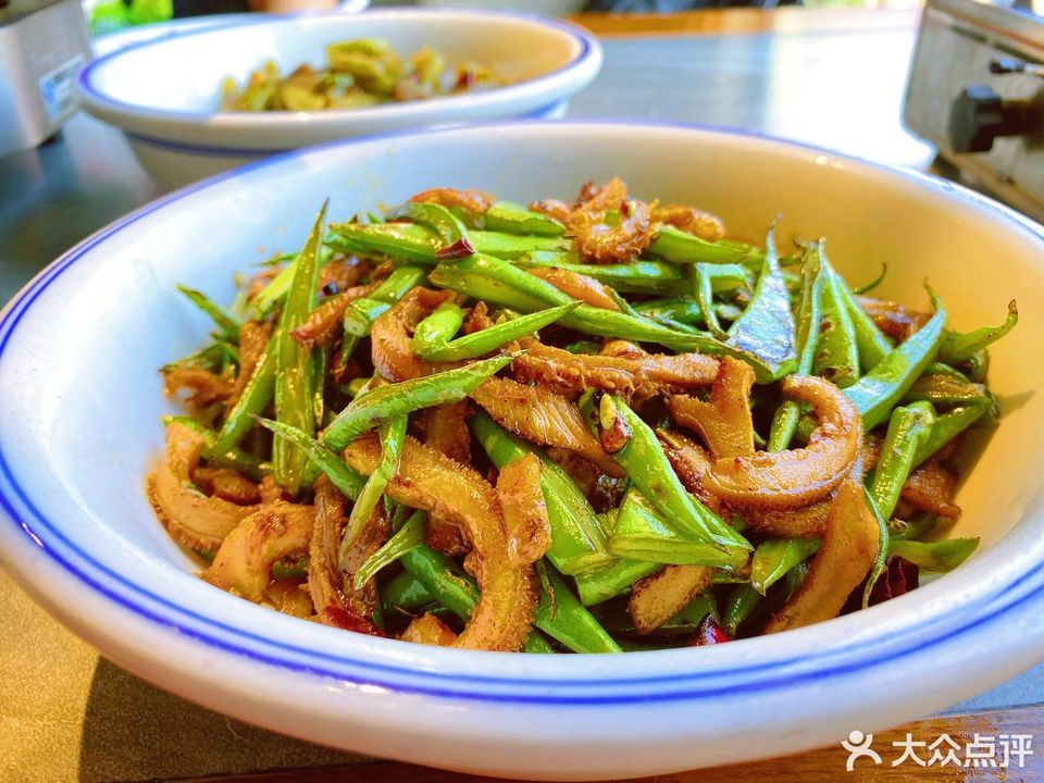 四季豆炒牛肚图片