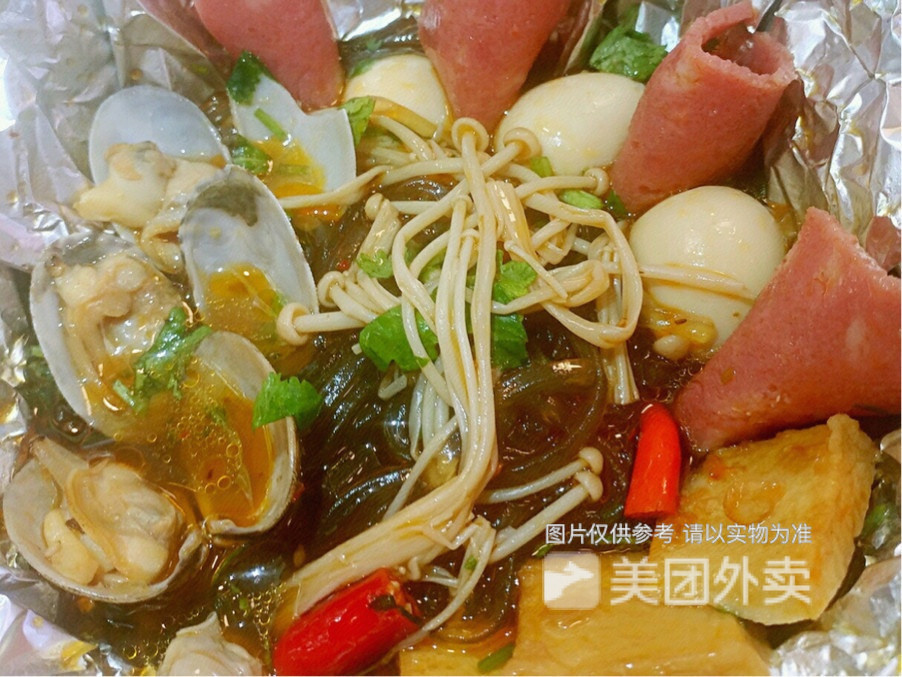 锡纸培根花甲粉图片