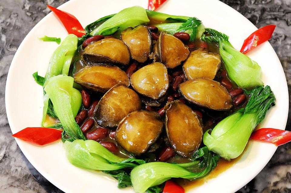 红豆焗鲍鱼 鱼缥纹白菜