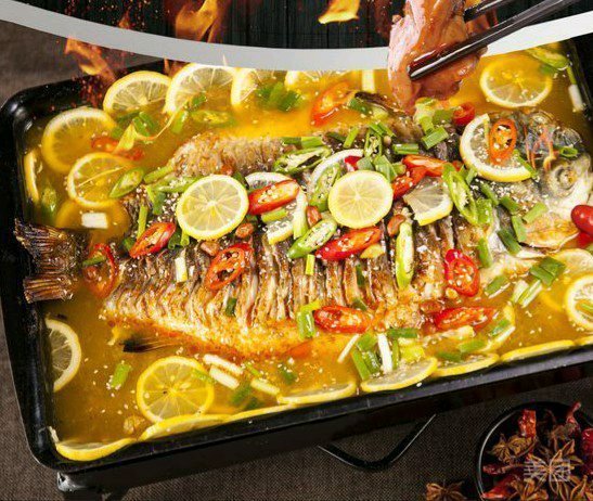 金汤柠檬烤鱼图片