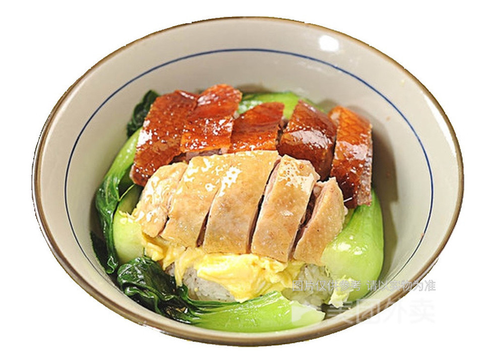 烧鹅拼鸡腿饭图片