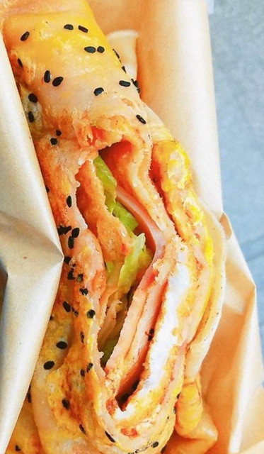 芝士火腿煎饼图片