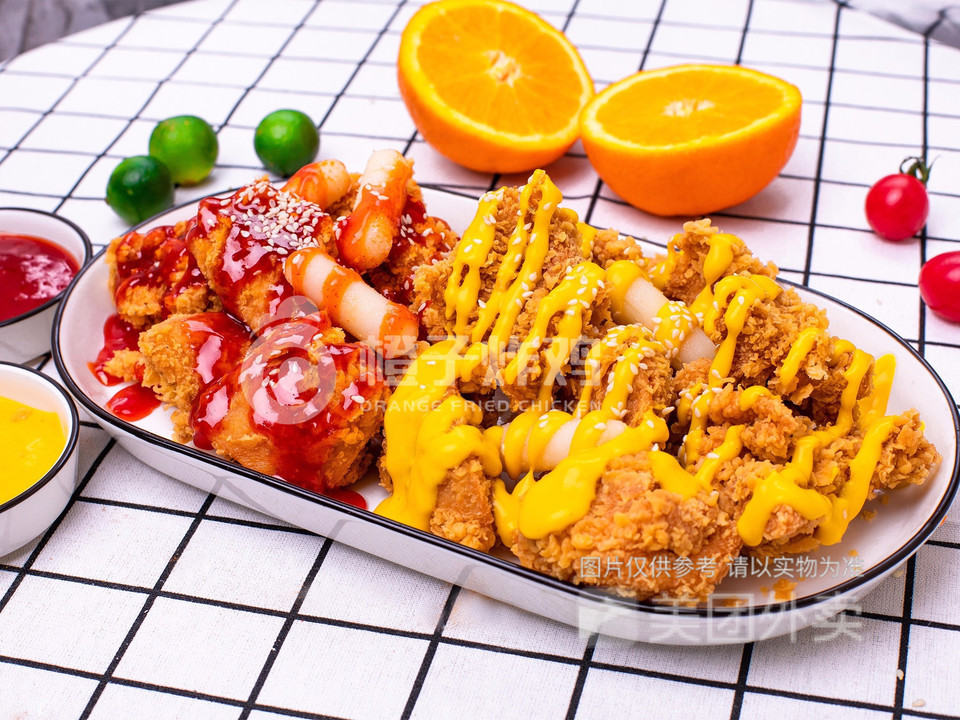 经典拼盘口味炸鸡图片