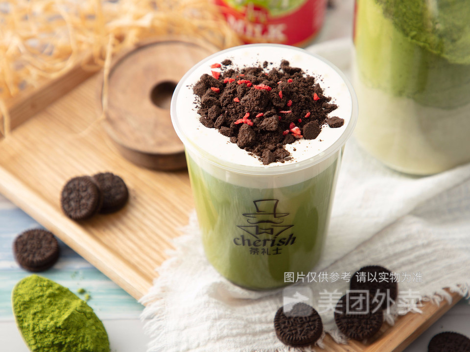 奥利奥奶盖抹茶图片
