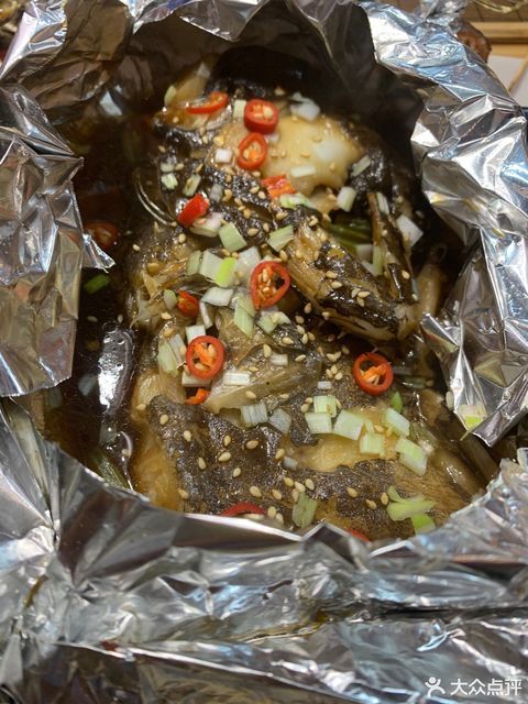 锡纸烤碟鱼头图片