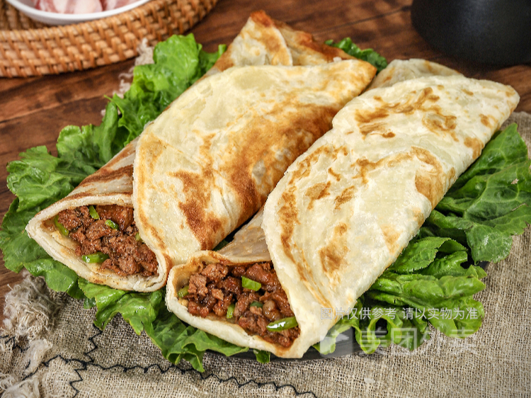 青椒炒肉卷饼图片