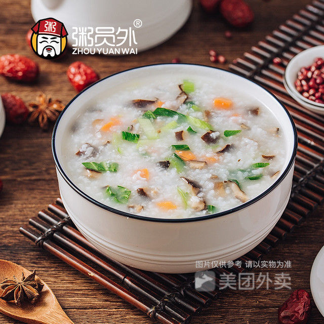 蘑菇青菜粥图片