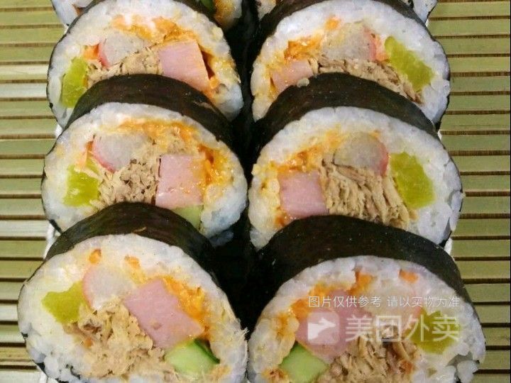 鱿鱼丝寿司图片
