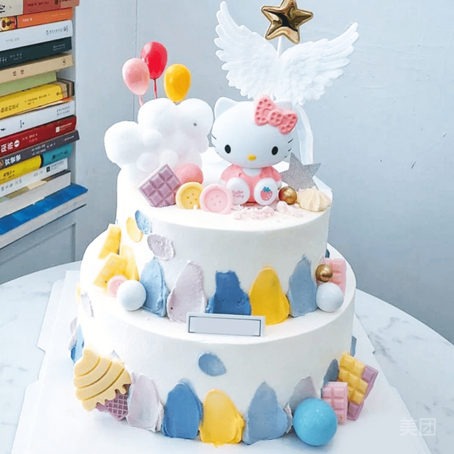 双层kt猫蛋糕图片