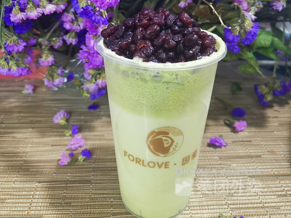 红豆抹茶拿铁图片