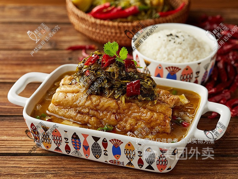 酸辣柠香无骨烤鱼饭图片