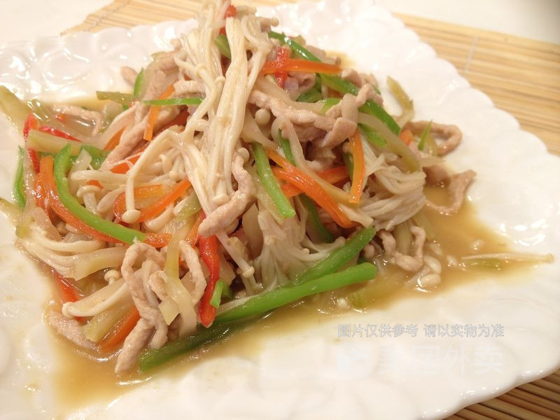 金针菇肉丝盖浇饭图片