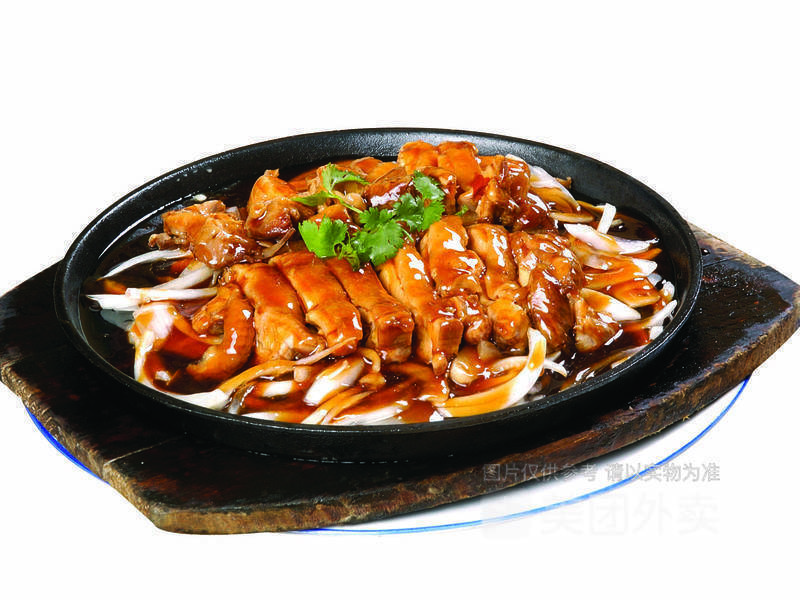 日式照烧鸡排铁板图片