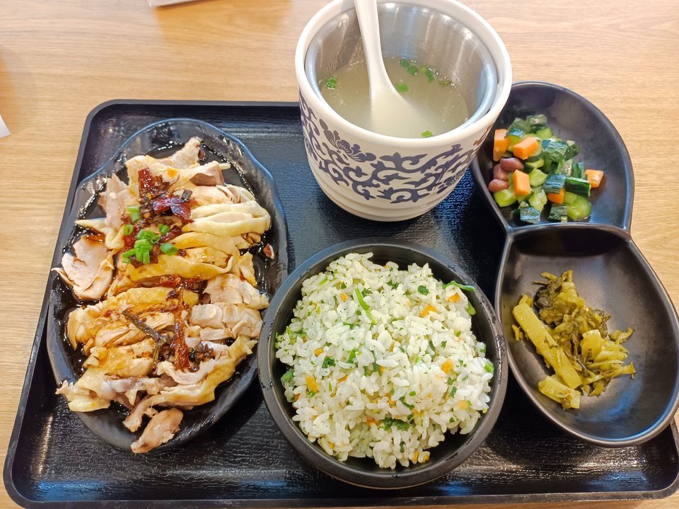 天府口水鸡骨汤菜饭套餐图片