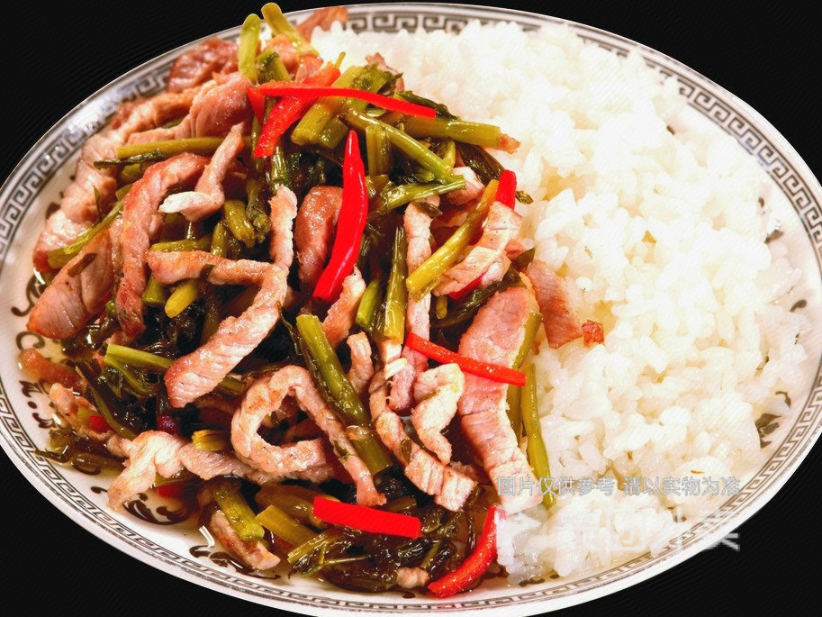 雪菜肉丝盖饭图片