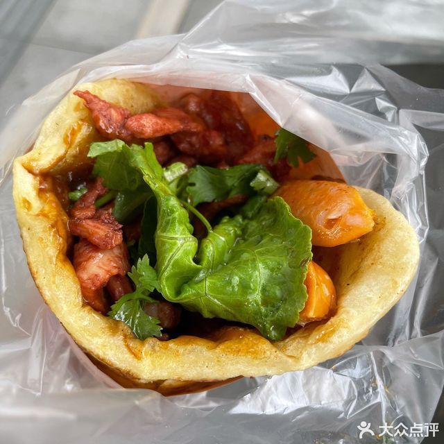 陕北名吃火烧饼灌鸡蛋