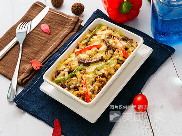 黑椒鸡柳焗饭图片