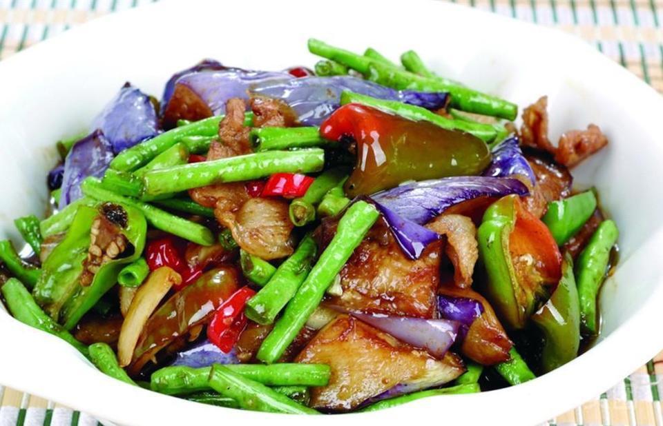 肉丝茄子豆角图片