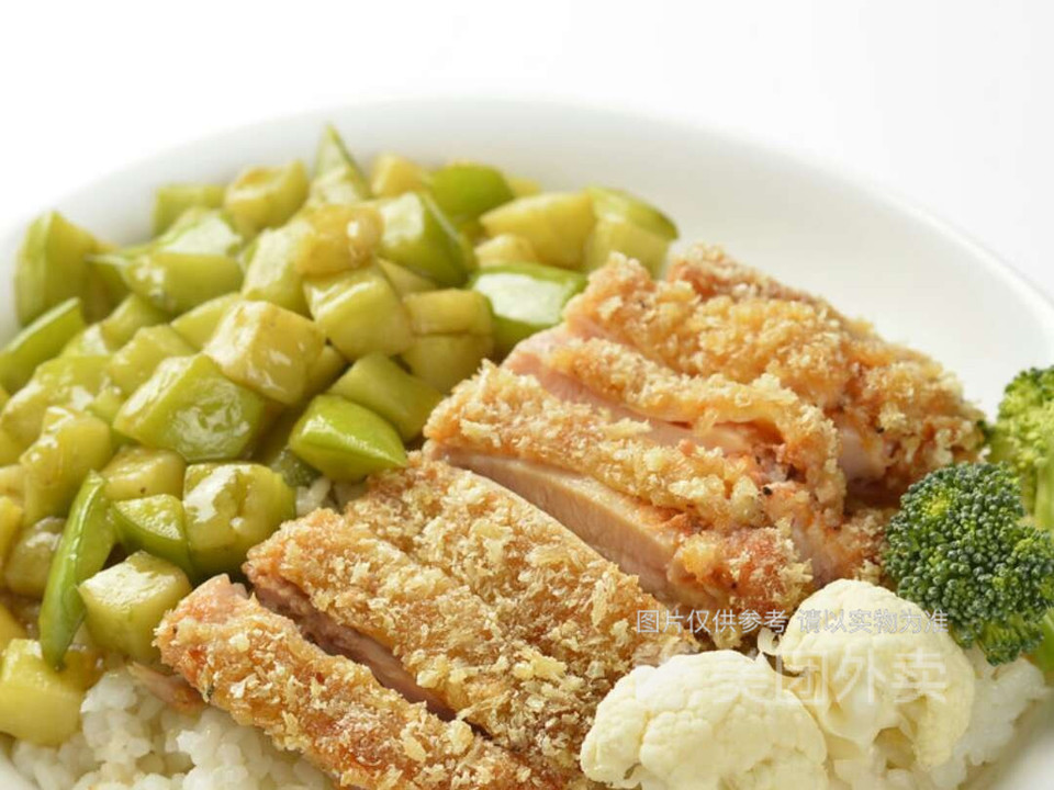 原味鸡排饭图片