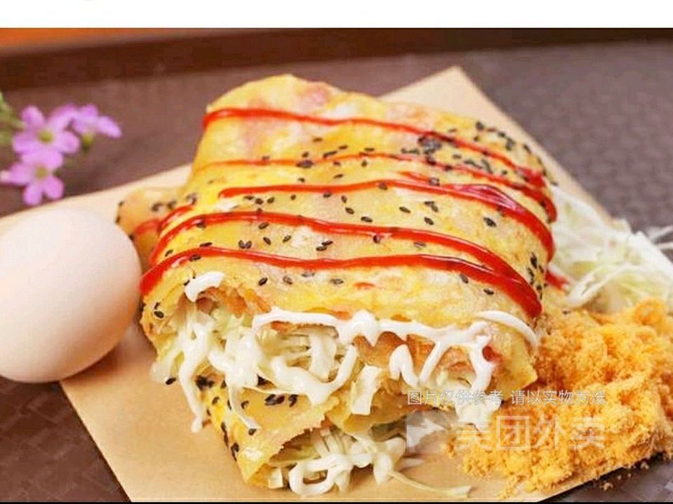 肉松热狗煎饼图片