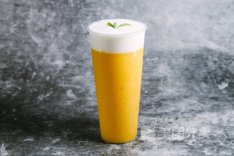 芒果奶盖贡茶图片