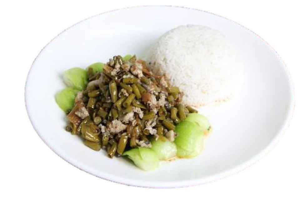 酸豆角肉沫饭图片