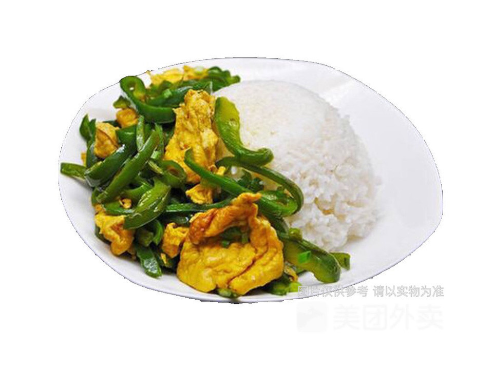 青椒炒鸡蛋盖饭图片