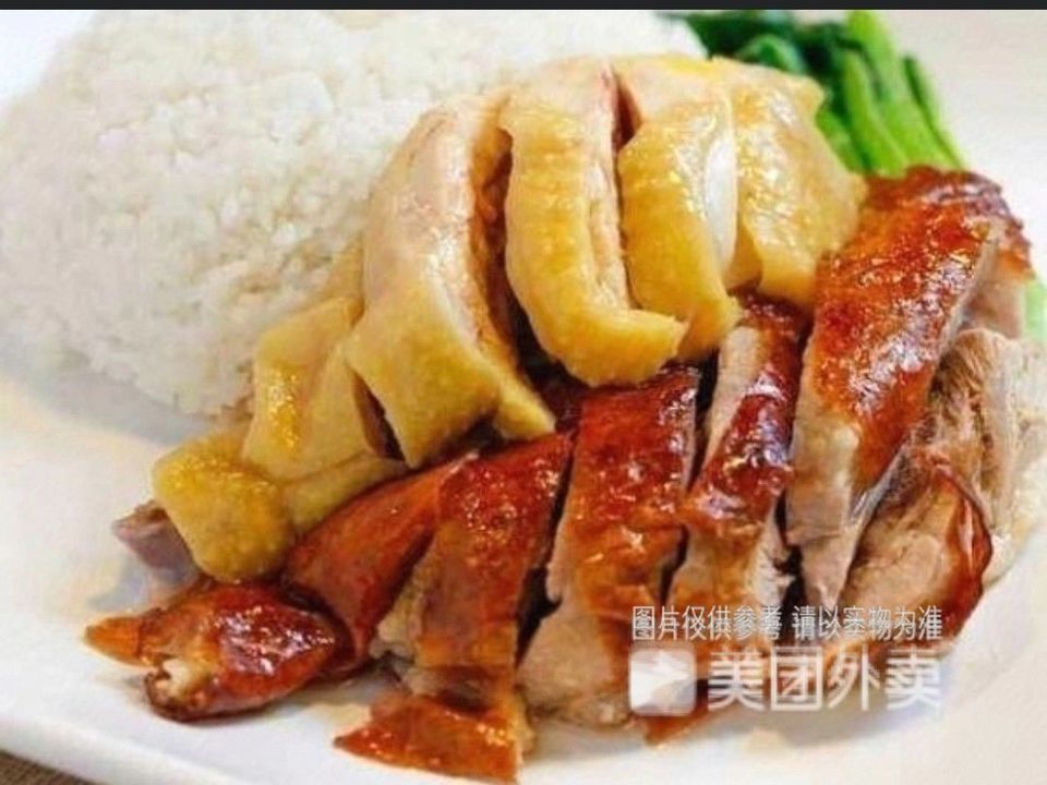 白切鸡拼烧鸭饭图片
