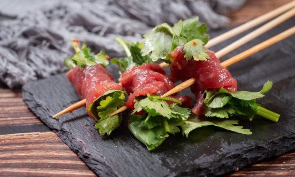 串串香香菜牛肉图片